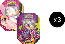 Load image into Gallery viewer, Pokemon TCG: Mega Moonlit Tins | Mega Gengar &amp; Mega Clefable
