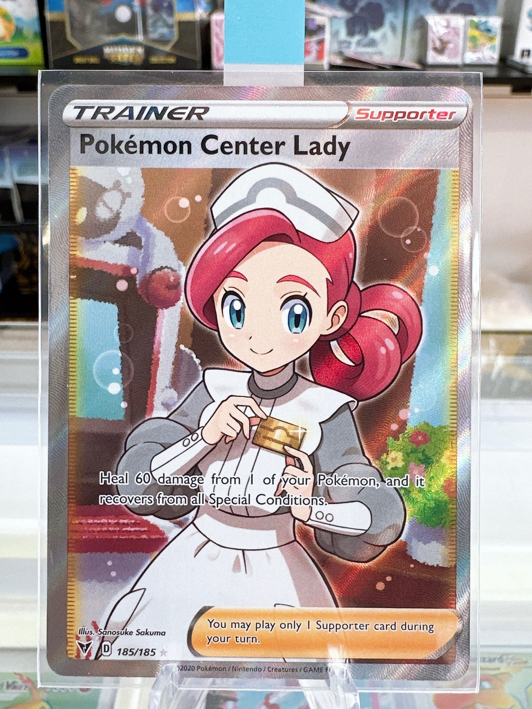 Pokemon Center Lady (Full Art) - SWSH - Vivid Voltage - NM