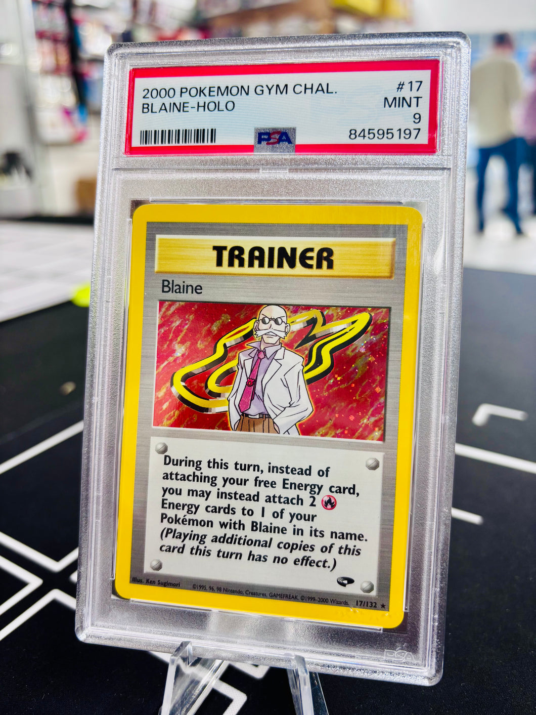 Blaine Trainer Holo PSA 9 - Gym Challenge - 17/132