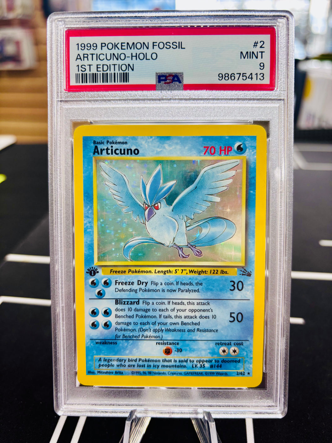 Articuno Holo PSA 9 - 1st ED - 2/62 Fossil