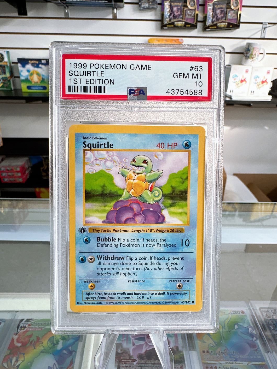 Squirtle 1st Edition 1999 63/102 Base Set - PSA 10