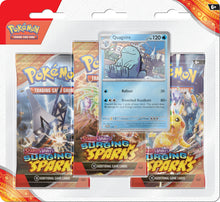 Load image into Gallery viewer, Pokemon TCG: Surging Sparks 3 Pack Blisters (Zapdos / Quagsire)
