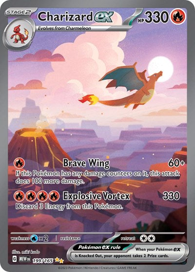 wings of fire pokemon cards Charizard ex - 199/165 - SV: Scarlet and Violet 151 (MEW)